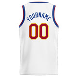 Custom Stitched Basketball Jersey for Men, Women And Kids White-Blue-Red-Yellow