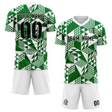 custom soccer set jersey kids adults personalized soccer green