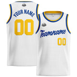 Custom Stitched Basketball Jersey for Men, Women  And Kids White-Royal-Yellow