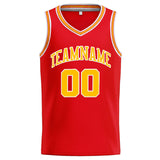 Custom Stitched Basketball Jersey for Men, Women And Kids Red-Yellow-White