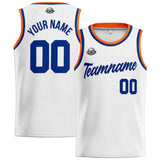 Custom Stitched Basketball Jersey for Men, Women  And Kids White-Royal-Orange