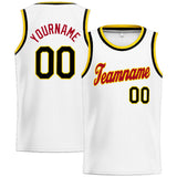 Custom Stitched Basketball Jersey for Men, Women And Kids White-Red-Black-Yellow