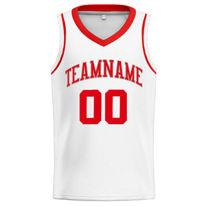 Custom Stitched Basketball Jersey for Men, Women And Kids White-Red