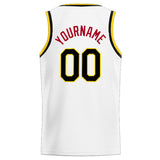 Custom Stitched Basketball Jersey for Men, Women And Kids White-Red-Black-Yellow