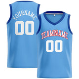 Custom Stitched Basketball Jersey for Men, Women And Kids Light Blue-Royal-White-Red