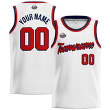 Custom Stitched Basketball Jersey for Men, Women  And Kids White-Red-Navy