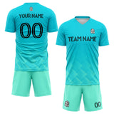 custom soccer set jersey kids adults personalized soccer teal