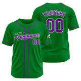 Custom Baseball Jersey Stitched Design Personalized Hip Hop Baseball Shirts Kelly Green-Purple