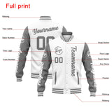 Custom Varsity Jacket Letterman jacket for Men, Women and Youth White Grey