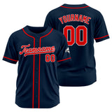 Custom Baseball Jersey Stitched Design Personalized Hip Hop Baseball Shirts Navy-Red