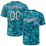 Custom Full Print Design Baseball Jersey green camouflage