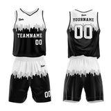 custom city silhouette basketball suit kids adults personalized jersey black-white