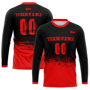 long sleeve basketball soccer football shooting shirt for adults and kids red