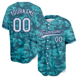 Custom Full Print Design Green Camouflage Baseball Jersey