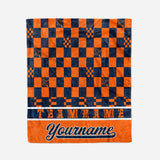 Custom Ultra-Soft Micro Fleece Blanket Orange-Navy