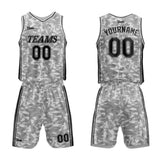 custom camouflage basketball suit kids adults personalized jersey gray