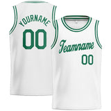 Custom Stitched Basketball Jersey for Men, Women And Kids White-Kelly Green