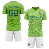 custom soccer set jersey kids adults personalized soccer green