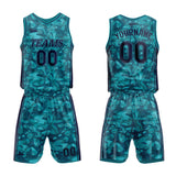 custom camouflage basketball suit kids adults personalized jersey green