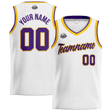 Custom Stitched Basketball Jersey for Men, Women  And Kids White-Purple