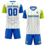 custom soccer set jersey kids adults personalized soccer blue