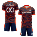 custom soccer set jersey kids adults personalized soccer orange