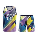 Custom Basketball Jersey Uniform Suit Printed Your Logo Name Number Navy&Purple