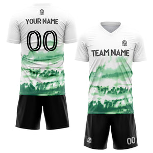 custom soccer set jersey kids adults personalized soccer green