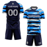 custom soccer set jersey kids adults personalized soccer blue