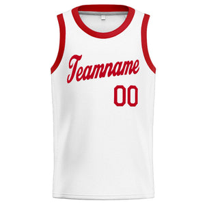 Custom Stitched Basketball Jersey for Men, Women And Kids White-Red