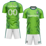 custom soccer set jersey kids adults personalized soccer green