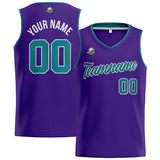 Custom Stitched Basketball Jersey for Men, Women  And Kids Purple-Teal