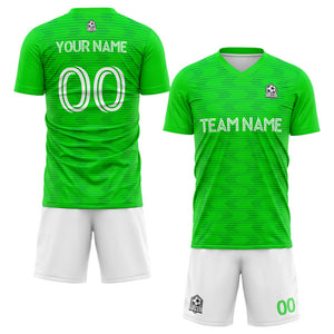 custom soccer set jersey kids adults personalized soccer green