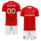 custom soccer set jersey kids adults personalized soccer red