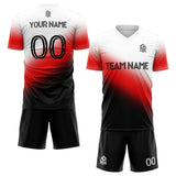 custom soccer set jersey kids adults personalized soccer white-red