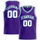 Custom Stitched Basketball Jersey for Men, Women And Kids Purple-White-Light Blue