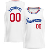 Custom Stitched Basketball Jersey for Men, Women And Kids White-Royal-Red