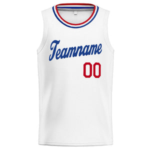 Custom Stitched Basketball Jersey for Men, Women And Kids White-Royal-Red