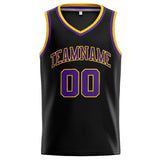 Custom Stitched Basketball Jersey for Men, Women And Kids Black-Purple-Yellow