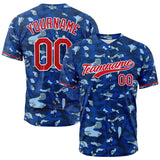 Custom Full Print Design  Baseball Jersey royal camouflage