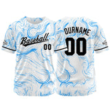 Custom Full Print Design  Baseball Jersey white-blue