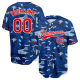 Custom Full Print Design Royal Camouflage Baseball Jersey