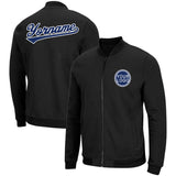 Custom Long Sleeve Windbreaker Jackets Uniform Printed Your Logo Name Number Black-Royal-White