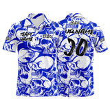 Custom Football Polo Shirts  Add Your Unique Logo/Name/Number Royal&White