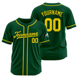 Custom Baseball Jersey Stitched Design Personalized Hip Hop Baseball Shirts Dark Green-Yellow