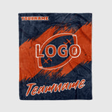 Custom Ultra-Soft Micro Fleece Blanket Navy-Orange