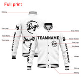 Custom Varsity Jacket Letterman jacket for Men, Women and Youth White