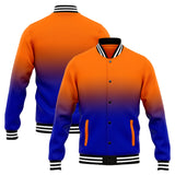 Custom Gradient Varsity Jacket Letterman jacket for Men, Women and Youth Orange Royal