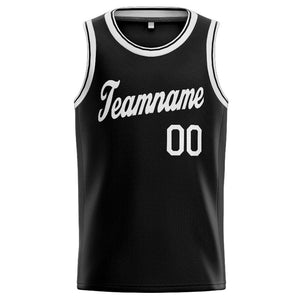 Custom Stitched Basketball Jersey for Men, Women And Kids Black-White