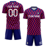 custom soccer set jersey kids adults personalized soccer red-blue